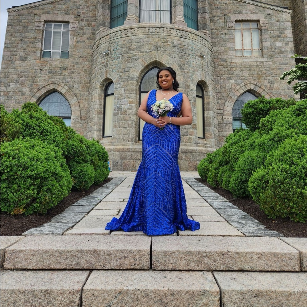 jovani blue prom dress